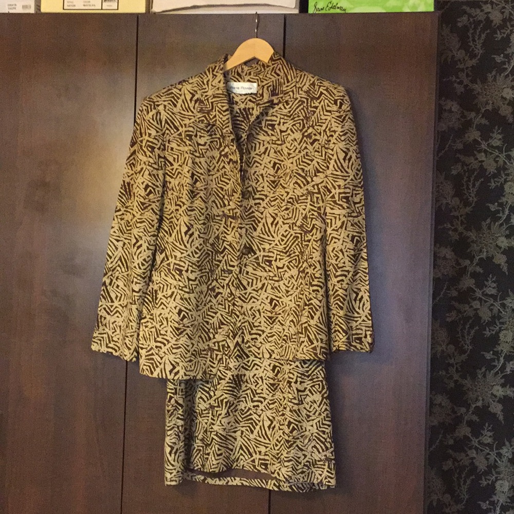Two piece animal print jacket & dress